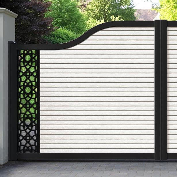 Hudson Ambar Curved Top Driveway Gate - Light Stone - End Screen