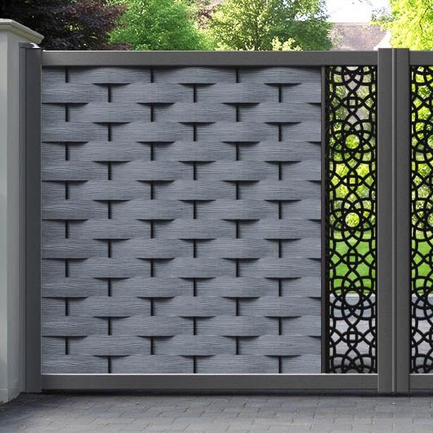 Ripple Ambar Straight Top Driveway Gate - Anthracite - Middle Screen