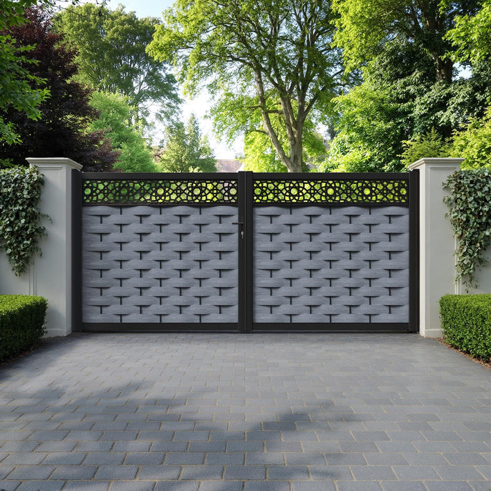 Ripple Ambar Straight Top Driveway Gate - Anthracite - Top Screen