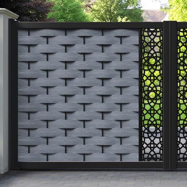 Ripple Ambar Straight Top Driveway Gate - Anthracite - Middle Screen