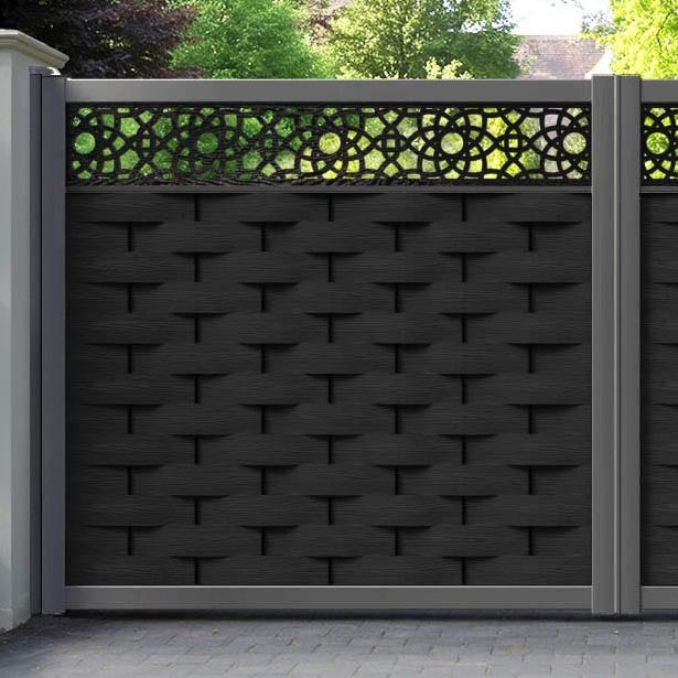 Ripple Ambar Straight Top Driveway Gate - Black - Top Screen