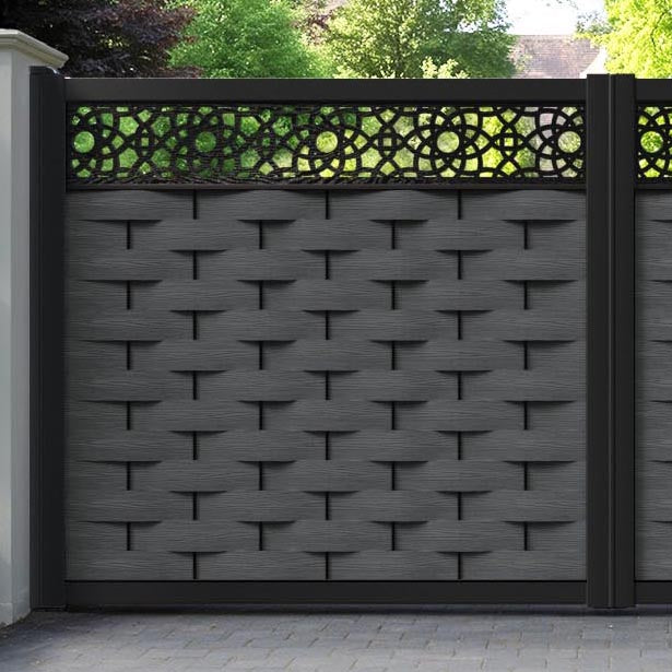 Ripple Ambar Straight Top Driveway Gate - Dark Grey - Top Screen