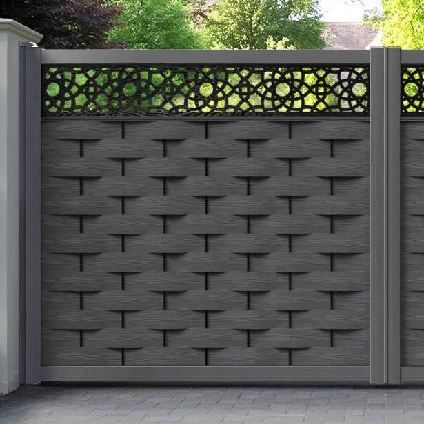 Ripple Ambar Straight Top Driveway Gate - Dark Grey - Top Screen