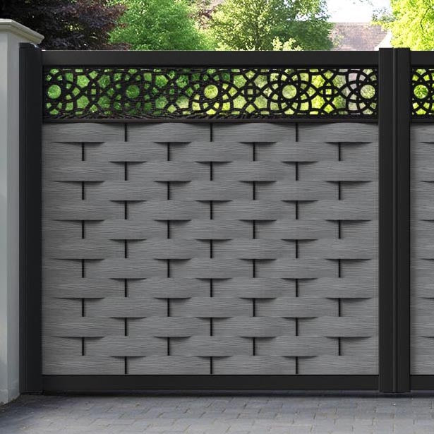Ripple Ambar Straight Top Driveway Gate - Mid Grey - Top Screen