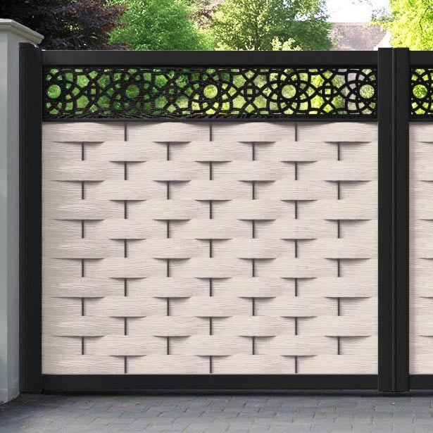 Ripple Ambar Straight Top Driveway Gate - Mid Stone - Top Screen