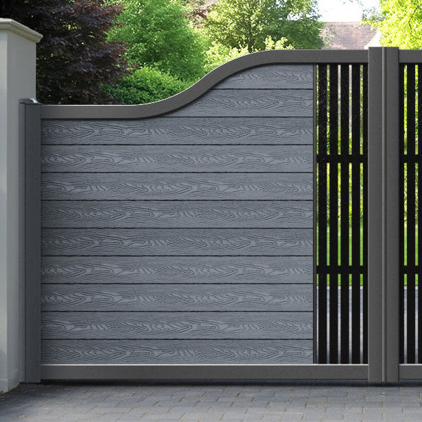 Classic Aspen Curved Top Driveway Gate - Anthracite - Middle Screen