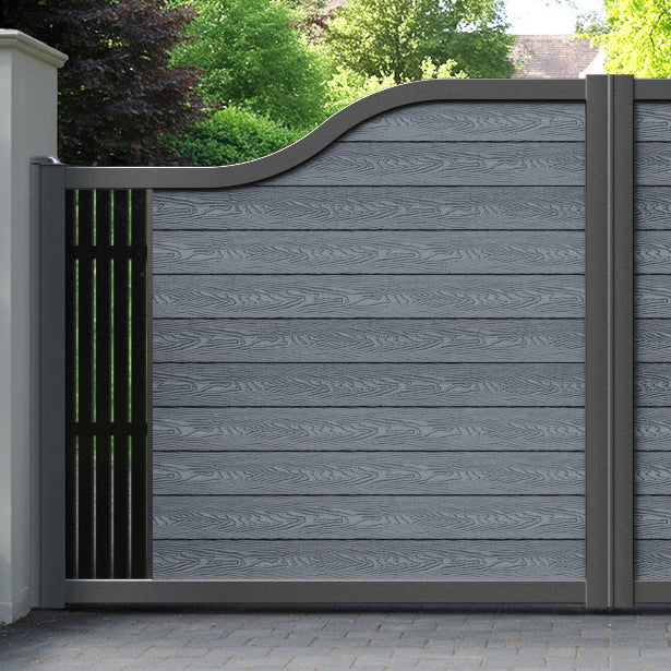 Classic Aspen Curved Top Driveway Gate - Anthracite - End Screen