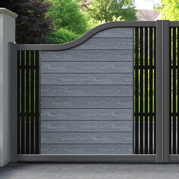 Classic Aspen Curved Top Driveway Gate - Anthracite - Middle & End Screen