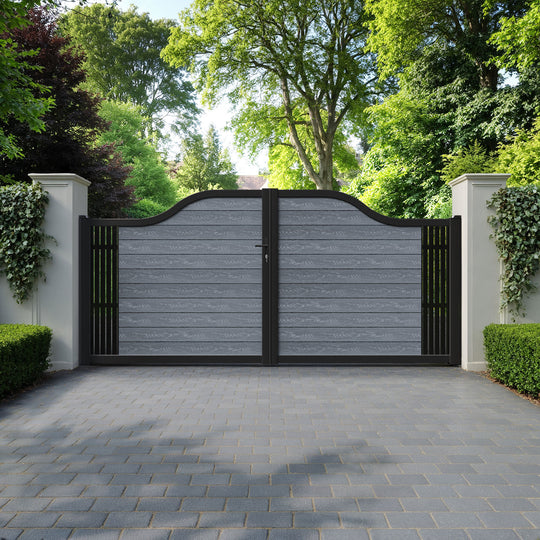 Classic Aspen Curved Top Driveway Gate - Anthracite - End Screen