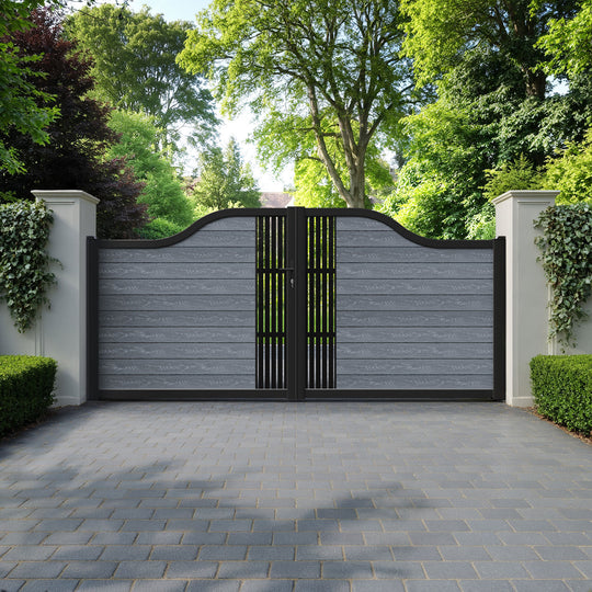 Classic Aspen Curved Top Driveway Gate - Anthracite - Middle Screen