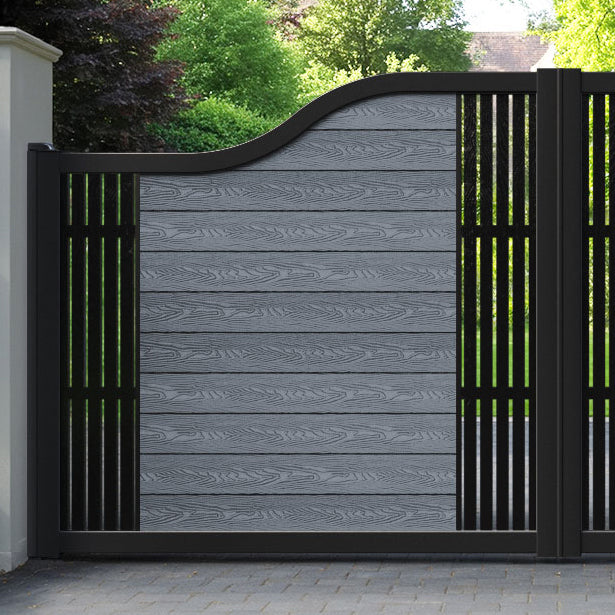 Classic Aspen Curved Top Driveway Gate - Anthracite - Middle & End Screen