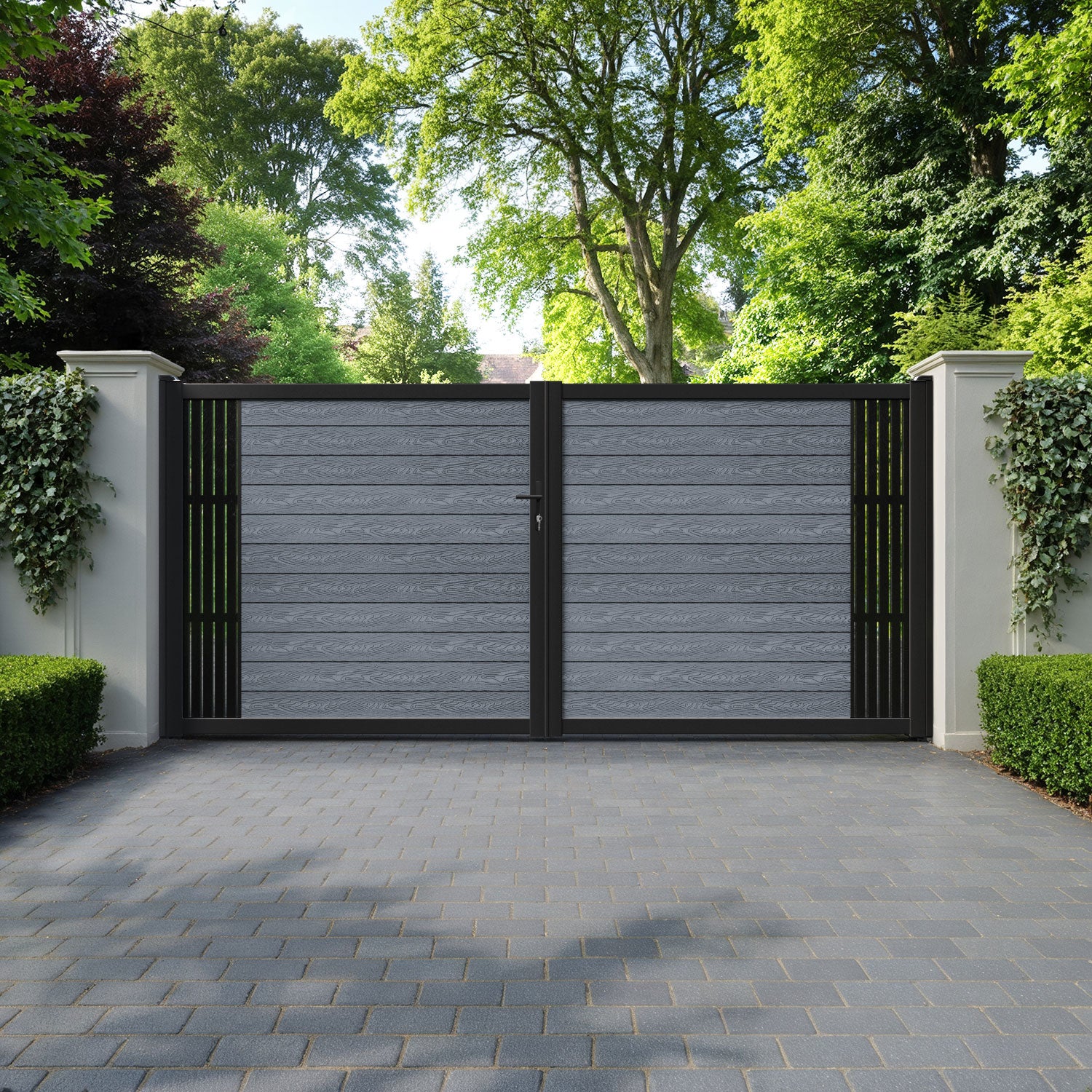 Classic Aspen Straight Top Driveway Gate - Anthracite - End Screen