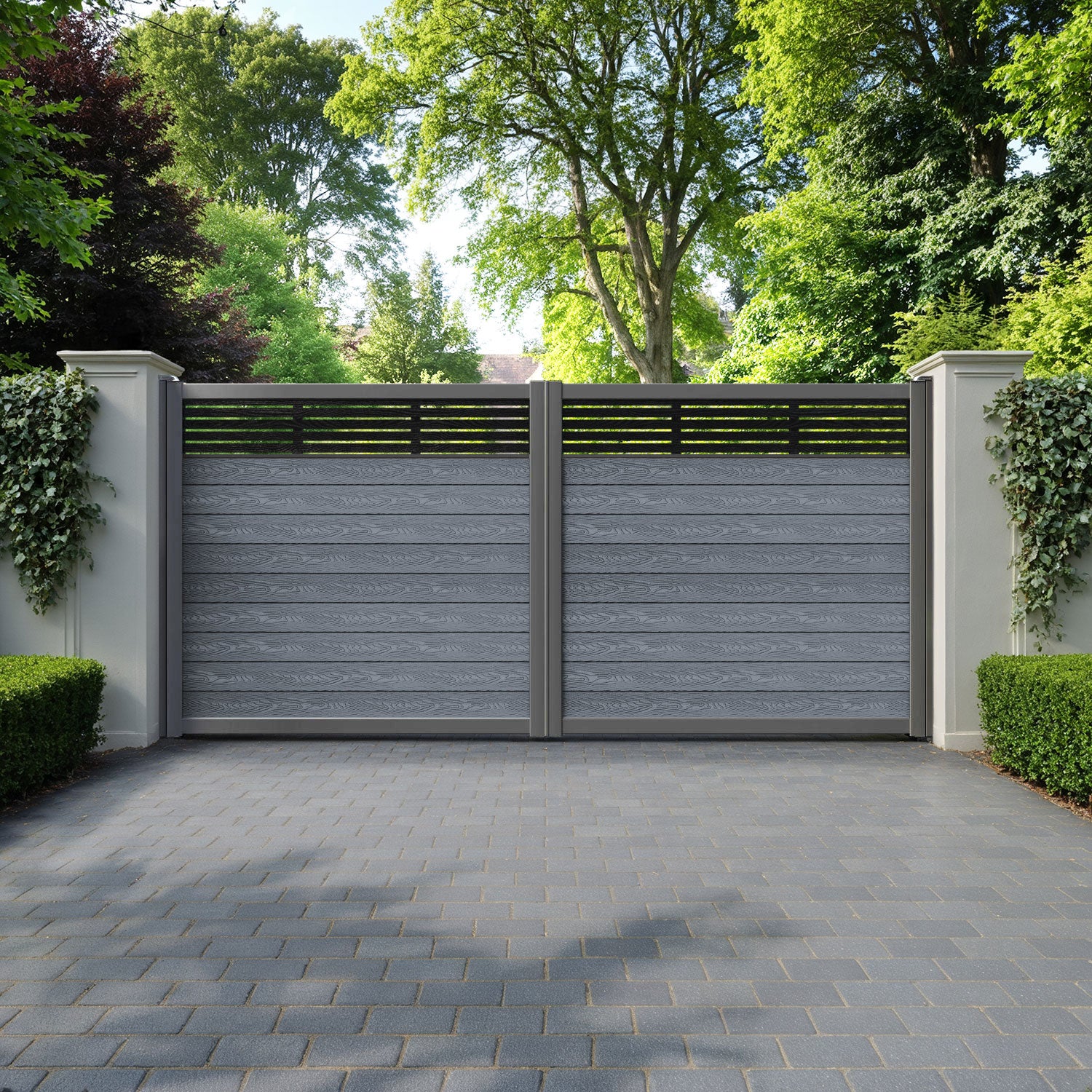 Classic Aspen Straight Top Driveway Gate - Anthracite - Top Screen