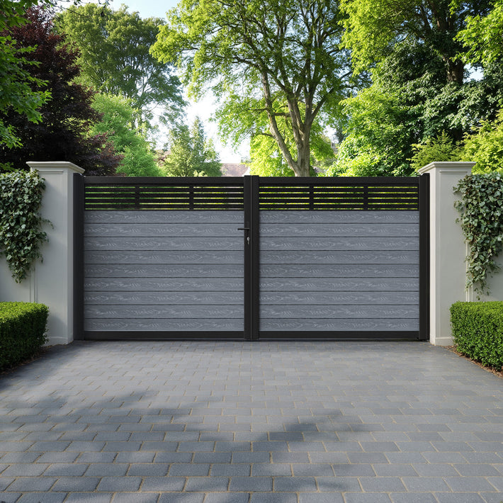 Classic Aspen Straight Top Driveway Gate - Anthracite - Top Screen
