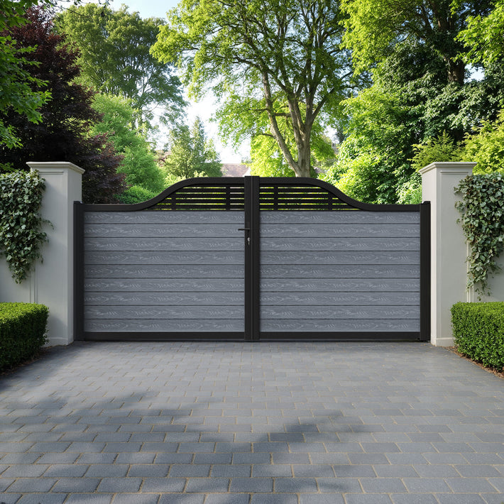 Classic Aspen Curved Top Driveway Gate - Anthracite - Top Screen