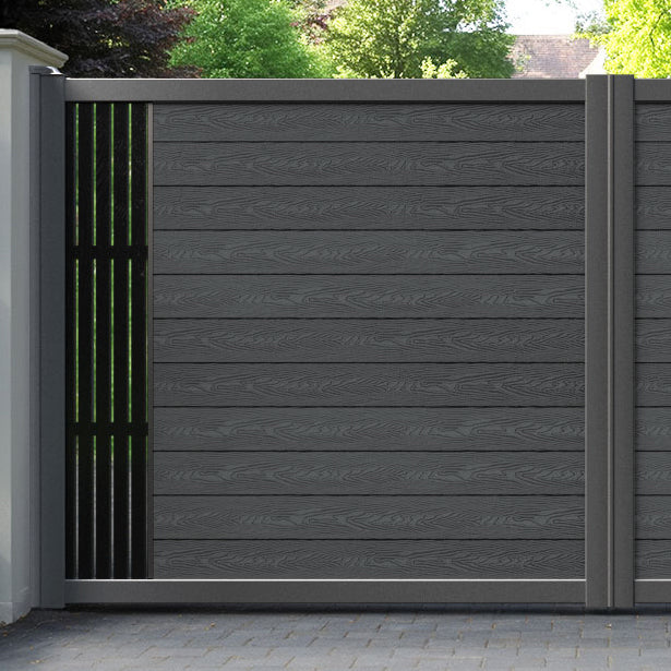 Classic Aspen Straight Top Driveway Gate - Dark Grey - End Screen