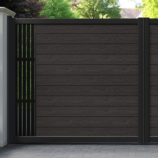 Classic Aspen Straight Top Driveway Gate - Dark Oak - End Screen