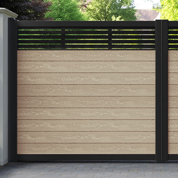 Classic Aspen Straight Top Driveway Gate - Light Oak - Top Screen