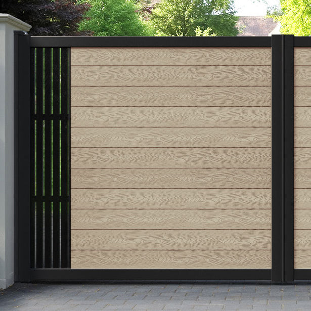 Classic Aspen Straight Top Driveway Gate - Light Oak - End Screen