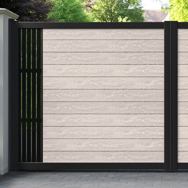 Classic Aspen Straight Top Driveway Gate - Mid Stone - End Screen