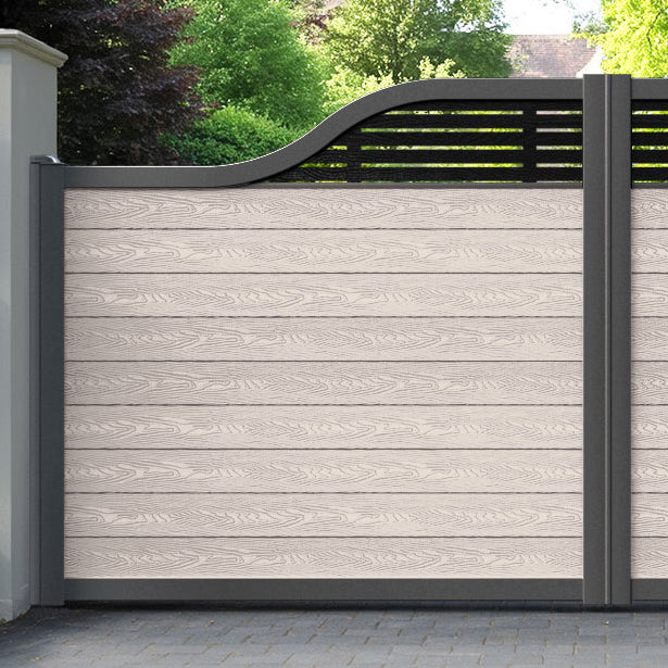 Classic Aspen Curved Top Driveway Gate - Mid Stone - Top Screen