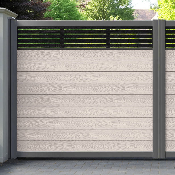 Classic Aspen Straight Top Driveway Gate - Mid Stone - Top Screen