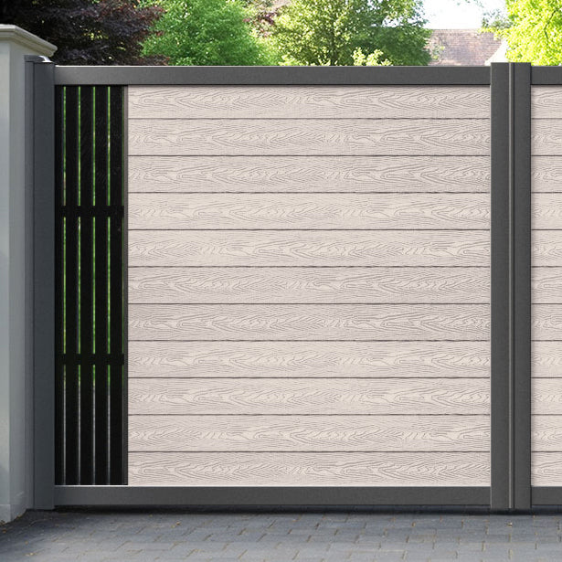 Classic Aspen Straight Top Driveway Gate - Mid Stone - End Screen