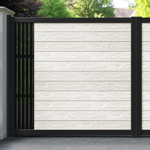 Classic Aspen Straight Top Driveway Gate - Light Stone - End Screen