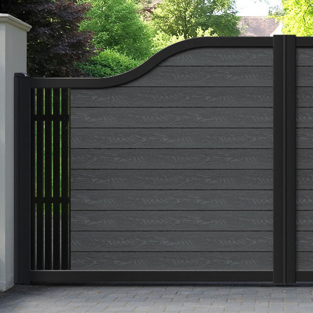 Classic Aspen Curved Top Driveway Gate - Dark Grey - End Screen