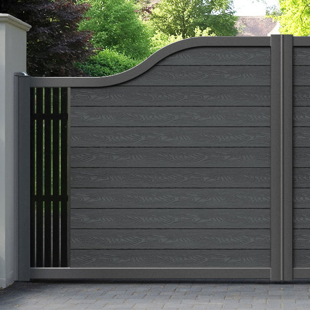 Classic Aspen Curved Top Driveway Gate - Dark Grey - End Screen