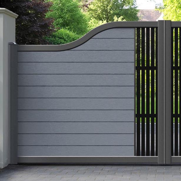 Fusion Aspen Curved Top Driveway Gate - Anthracite - Middle Screen