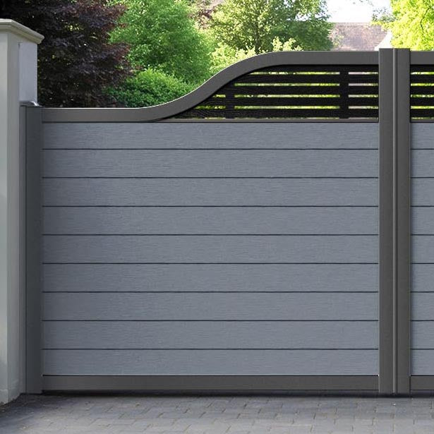 Fusion Aspen Curved Top Driveway Gate - Anthracite - Top Screen