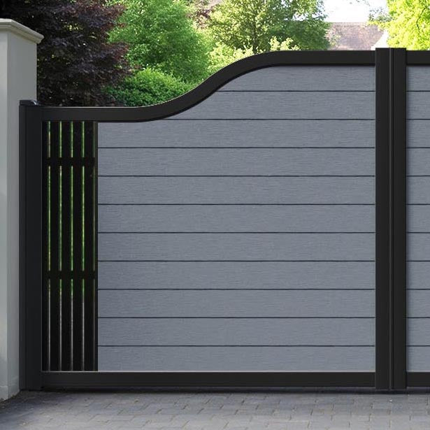 Fusion Aspen Curved Top Driveway Gate - Anthracite - End Screen
