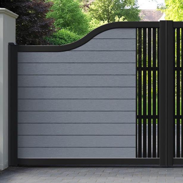 Fusion Aspen Curved Top Driveway Gate - Anthracite - Middle Screen