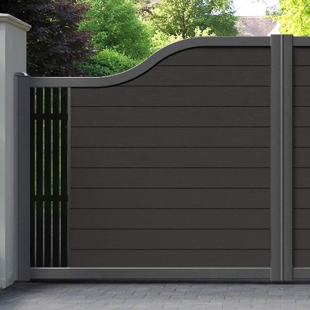 Fusion Aspen Curved Top Driveway Gate - Dark Oak - End Screen