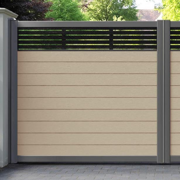 Fusion Aspen Straight Top Driveway Gate - Light Oak - Top Screen