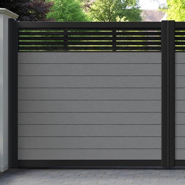 Fusion Aspen Straight Top Driveway Gate - Mid Grey - Top Screen