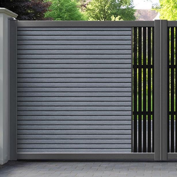 Hudson Aspen Straight Top Driveway Gate - Anthracite - Middle Screen