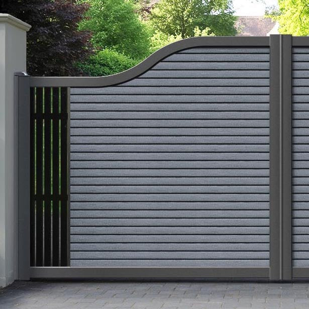Hudson Aspen Curved Top Driveway Gate - Anthracite - End Screen