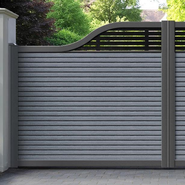 Hudson Aspen Curved Top Driveway Gate - Anthracite - Top Screen