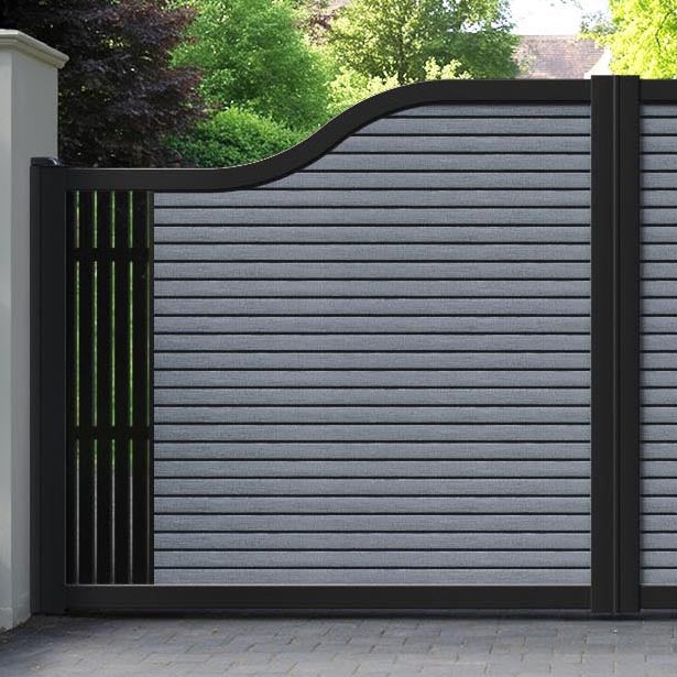 Hudson Aspen Curved Top Driveway Gate - Anthracite - End Screen