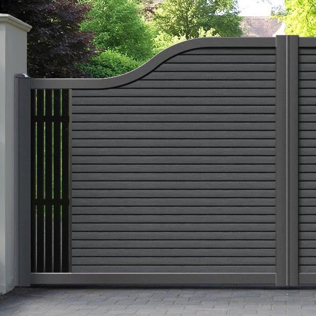 Hudson Aspen Curved Top Driveway Gate - Dark Grey - End Screen
