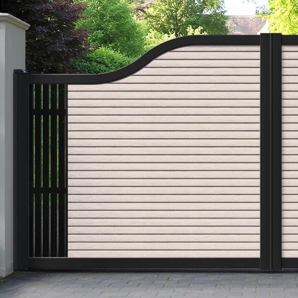 Hudson Aspen Curved Top Driveway Gate - Mid Stone - End Screen