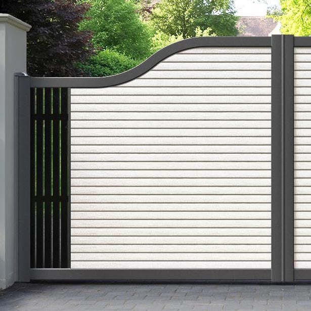 Hudson Aspen Curved Top Driveway Gate - Light Stone - End Screen