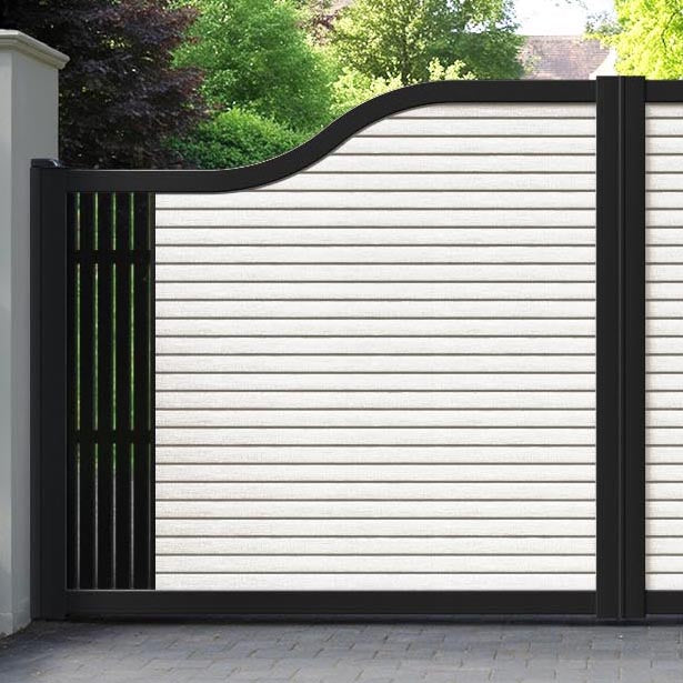 Hudson Aspen Curved Top Driveway Gate - Light Stone - End Screen
