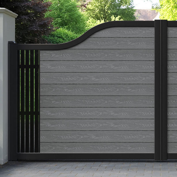 Classic Aspen Curved Top Driveway Gate - Mid Grey - End Screen
