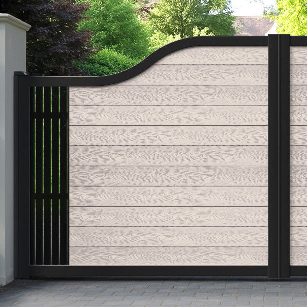 Classic Aspen Curved Top Driveway Gate - Mid Stone - End Screen