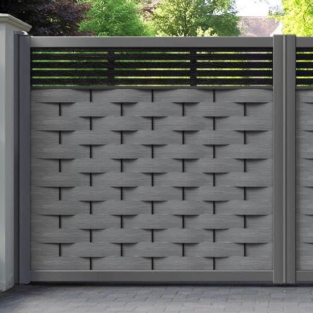 Ripple Aspen Straight Top Driveway Gate - Mid Grey - Top Screen