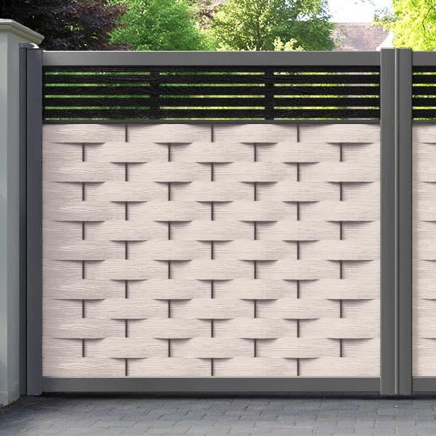 Ripple Aspen Straight Top Driveway Gate - Mid Stone - Top Screen