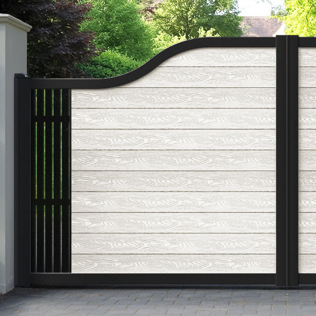 Classic Aspen Curved Top Driveway Gate - Light Stone - End Screen